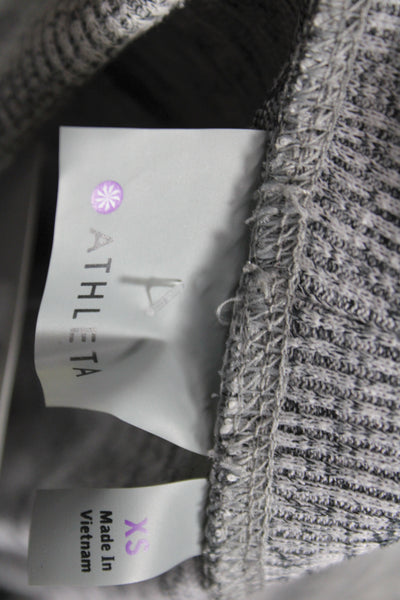 Athleta Womens Jogger Pants Flecked Gray Drawstring 96% Polyester Size XS