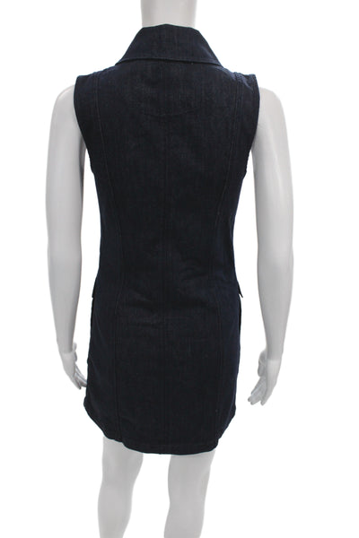 Joes Jeans Womens Blue Collared Sleeveless Mini Dress 98% Cotton Size S