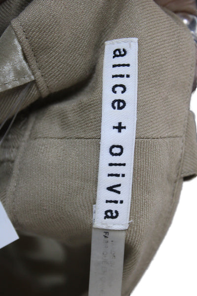 Alice + Olivia Women Chino Shorts Beige Linen Button Closure Size 30