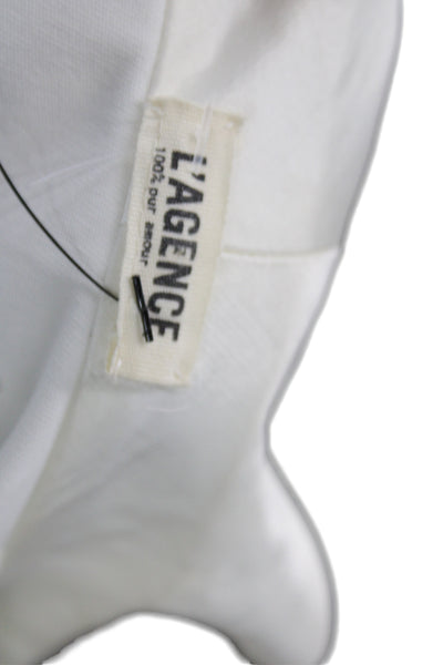 L'Agence Women Sleeveless V-Neck Romper White Size S