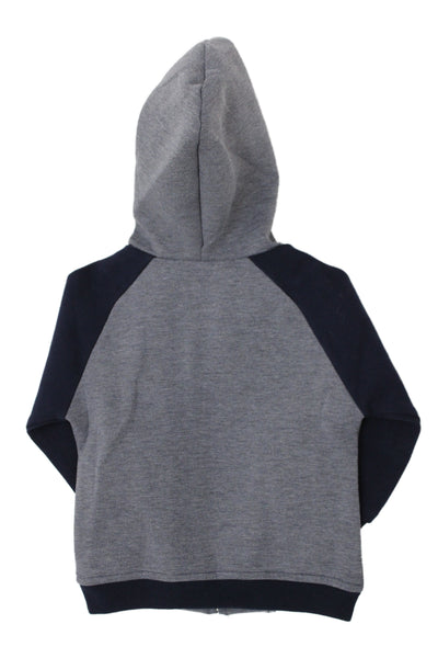Jacadi Boys Hood Long Sleeves Full Zip Jacket Gray/Blue Size 18M