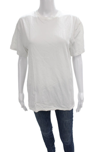 Athleta Womens Basic Cotton Crew Neck T Shirt White Short Sleeve Size XS