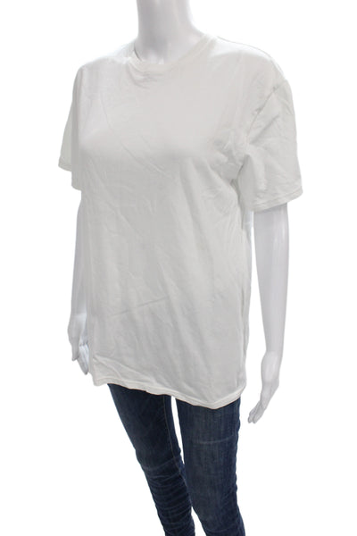 Athleta Womens Basic Cotton Crew Neck T Shirt White Short Sleeve Size XS
