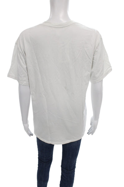 Athleta Womens Basic Cotton Crew Neck T Shirt White Short Sleeve Size XS