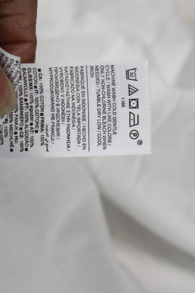 Athleta Womens Basic Cotton Crew Neck T Shirt White Short Sleeve Size XS