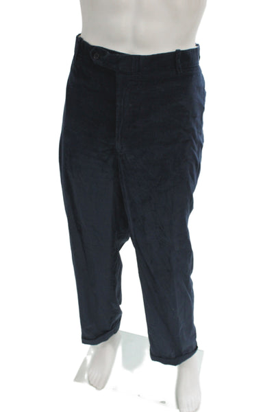 Richards Greenwich Mens Dress Pants Blue 100% Cotton Button Inseam 28 Size L