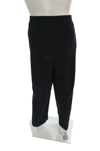 Zanella Mens Black Dress Pants 100% Cotton Classic Button Size 42