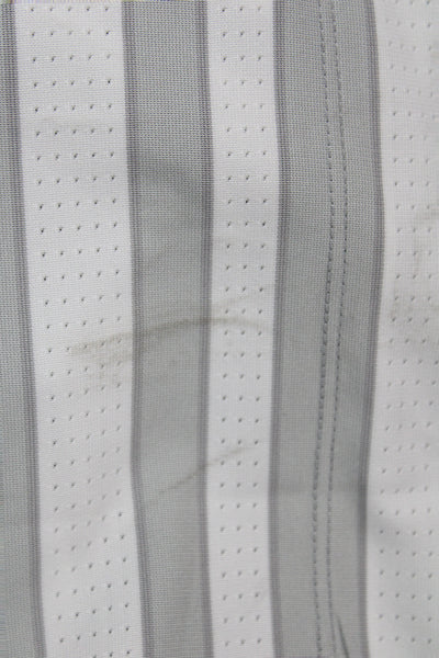 Nike Golf Mens Gray Striped Polo Shirt Short Sleeve Polyester Golf Size 2XL