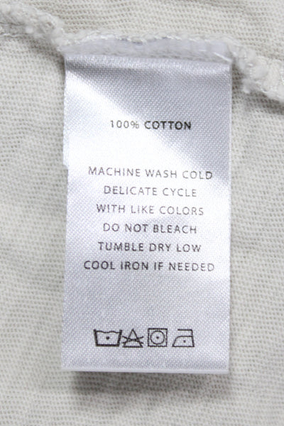 Lilla P Women Basic Beige Cotton Crew Neck Short Sleeve T-Shirt Size L