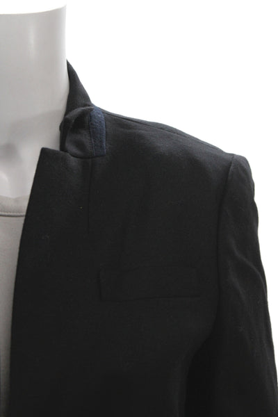 J Crew Women Basic Jacket Black Wool Button Long Sleeve Size 4