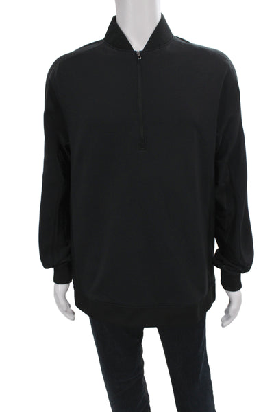 Lululemon Mens Track Jacket Black Nylon Zip Long Sleeve Athleisure Size XL