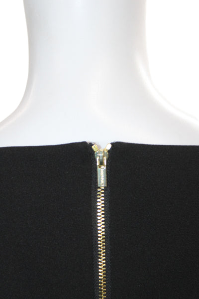 Calvin Klein Women Sheath Dress Black 3/4 Sleeve Boat Neck Short Size 4