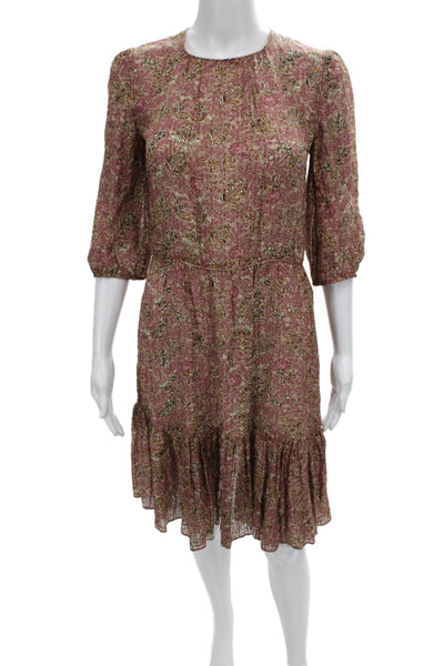Vanessa Bruno Women Silk Floral Shift Dress Multicolor Size 36