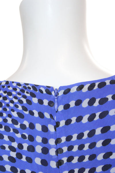Reiss Womens A-Line Short Dress Blue Polka Dot Sleeveless Round Neck Size 6
