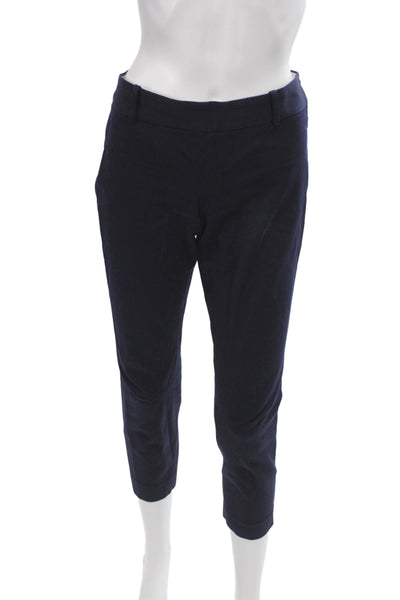 J Crew Women Ankle Pants Blue Cotton Hook & Eye Size 2