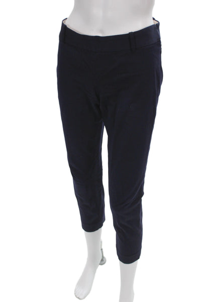 J Crew Women Ankle Pants Blue Cotton Hook & Eye Size 2