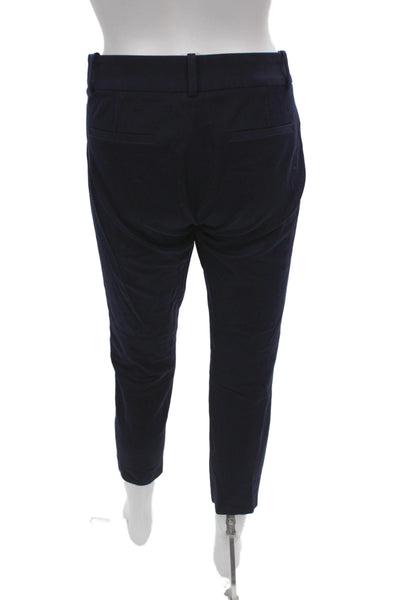 J Crew Women Ankle Pants Blue Cotton Hook & Eye Size 2