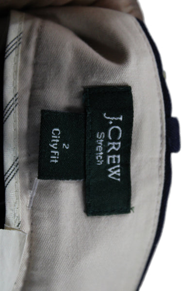 J Crew Women Ankle Pants Blue Cotton Hook & Eye Size 2