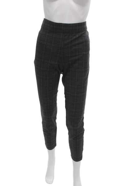 Max Studio Women Ankle Pants Gray Plaid Pull On 27in Inseam Size S