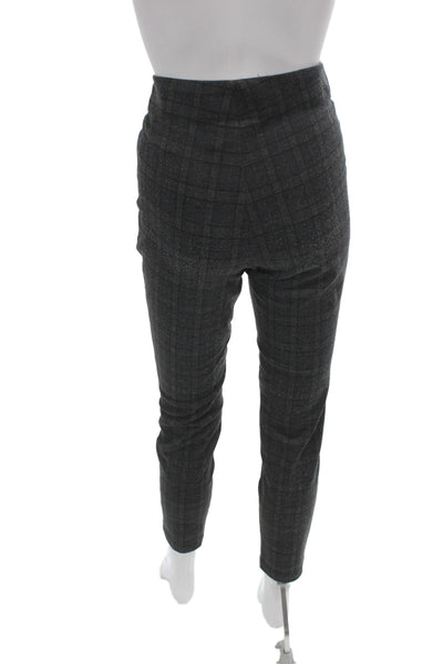 Max Studio Women Ankle Pants Gray Plaid Pull On 27in Inseam Size S