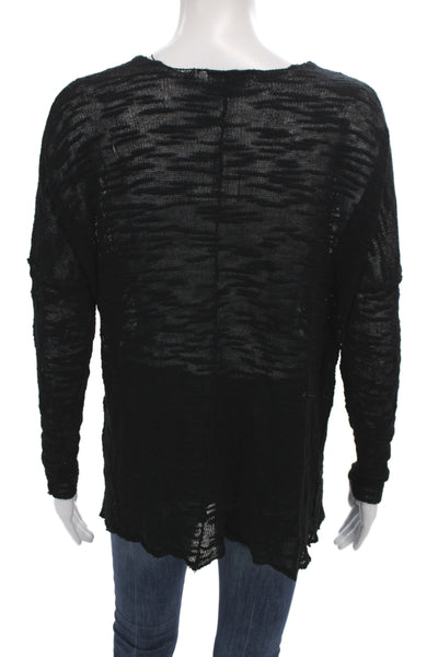 525 America Women V-Neck Pullover Black Viscose Long Sleeve Size XS