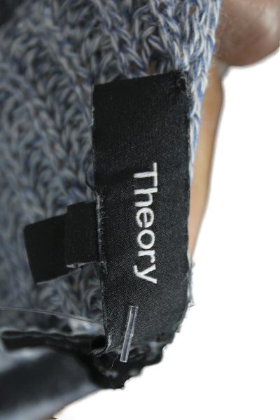 Theory Womens Boat Neck Pullover Sweater Blue Linen Blend Long Sleeve Size S
