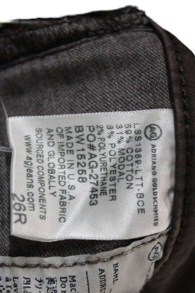 AG Adriano Goldschmied Women Brown Skinny Coated Cotton Jeans Size 26