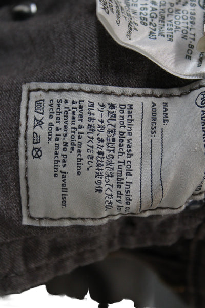 AG Adriano Goldschmied Women Brown Skinny Coated Cotton Jeans Size 26
