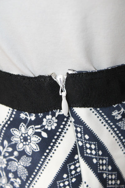Cinq A Sept Womens Black Silk Floral Mini Skirt Bohemian Size 4