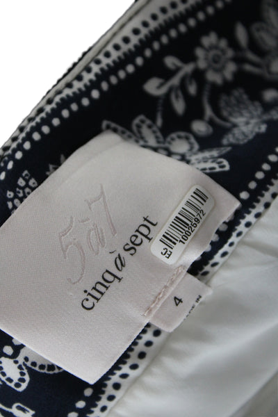 Cinq A Sept Womens Black Silk Floral Mini Skirt Bohemian Size 4