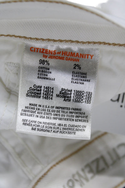 Citizens of Humanity Women Skinny White Cotton Jeans Size 26