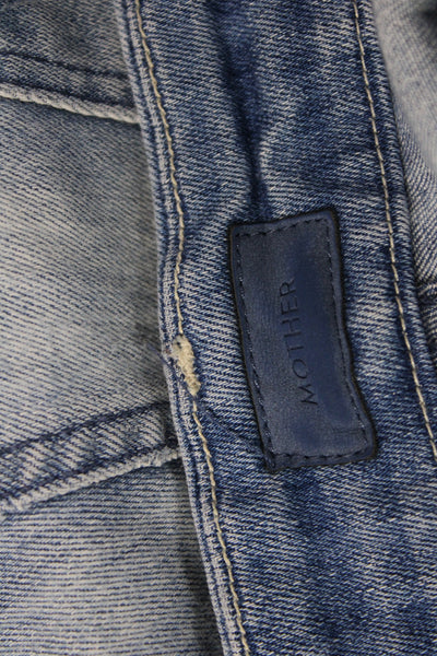 Mother Womens Skinny Mid Rise Jeans Blue 27in Inseam Size 26