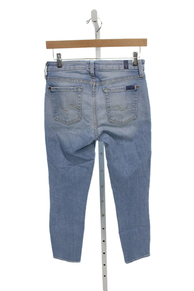 7 For All Mankind Womens Skinny Blue Jeans Size 26