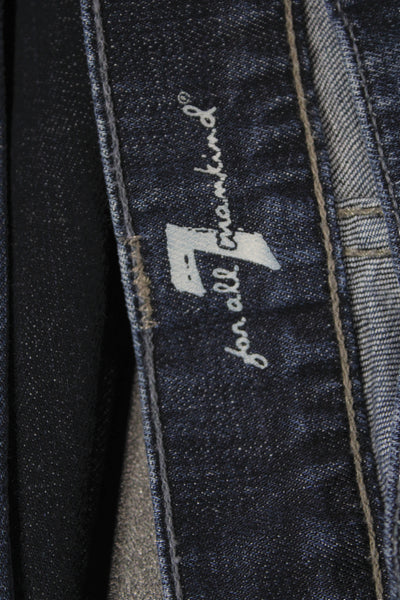 7 For All Mankind Mens Straight Jeans Blue Cotton Size 36