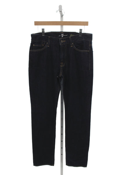 7 For All Mankind Mens Straight Blue Cotton Jeans Size 32