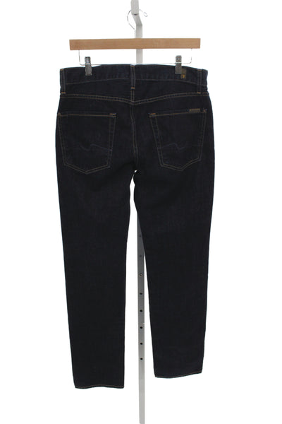 7 For All Mankind Mens Straight Blue Cotton Jeans Size 32
