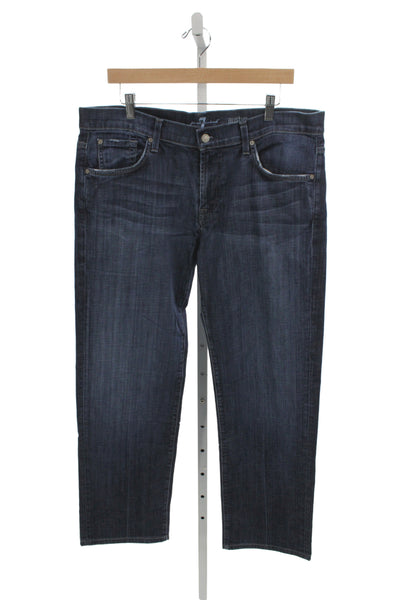 7 For All Mankind Mens Straight Jeans Blue Cotton Size 36