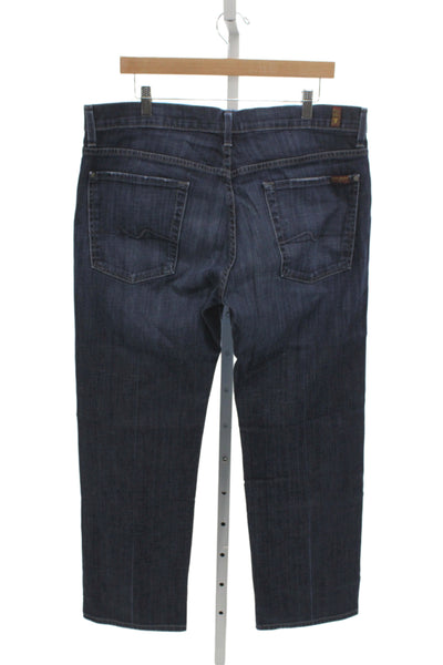 7 For All Mankind Mens Straight Jeans Blue Cotton Size 36