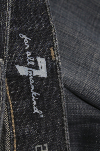 7 For All Mankind Mens Straight Jeans Blue Cotton Size 36