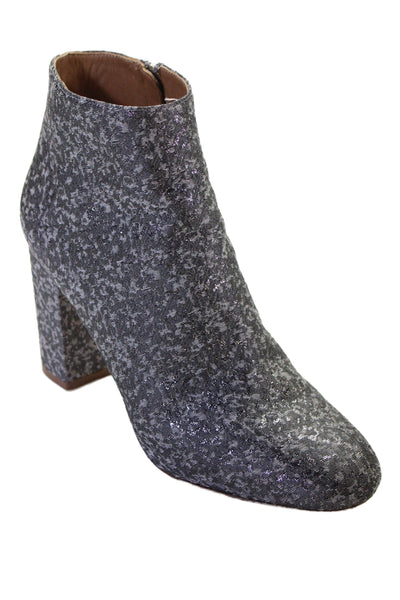 Aquazzura Womens Abstract Print Zip Up Ankle Boot Grey Size 39.5 9.5