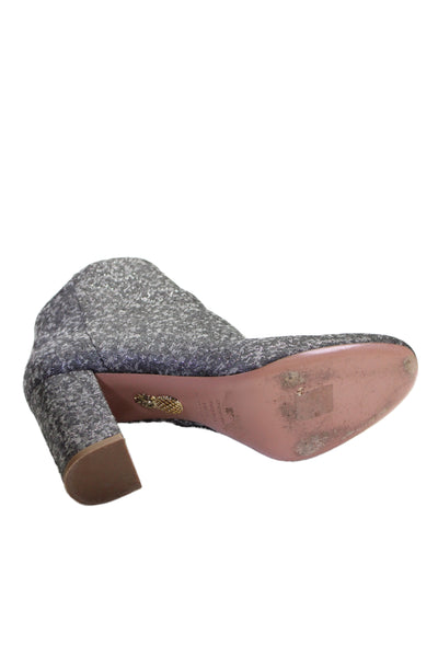 Aquazzura Womens Abstract Print Zip Up Ankle Boot Grey Size 39.5 9.5
