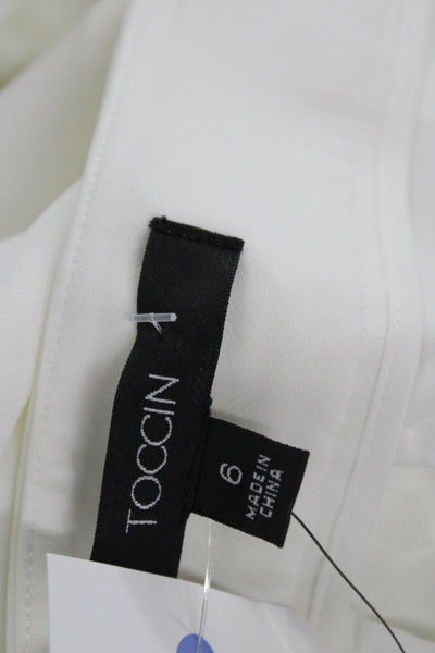 Toccin Women White Dress Pants 34 Inseam Size 6