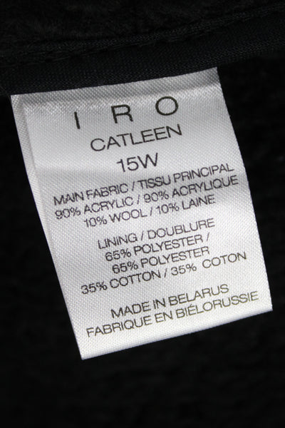 IRO Womens Sleeveless Snap Black Acrylic Vest Size 36