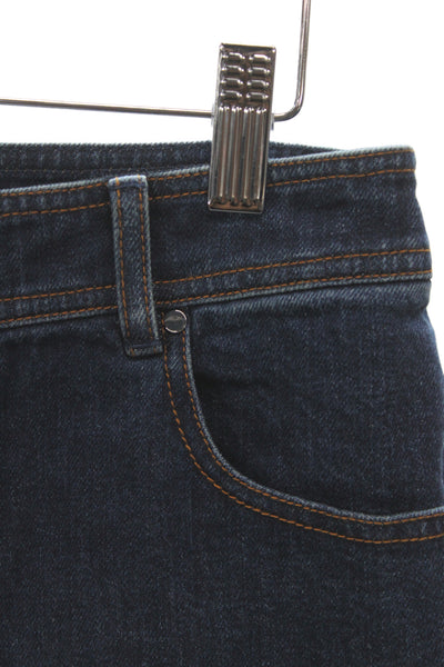 Toccin Women Straight Jeans Blue High Rise Cotton Button Size 6