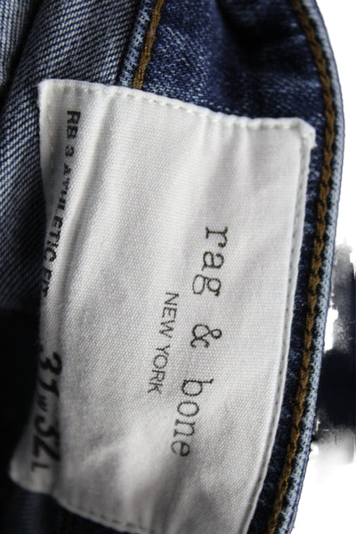 Rag & Bone Mens Straight Jeans Blue Cotton High Rise Button Size 31