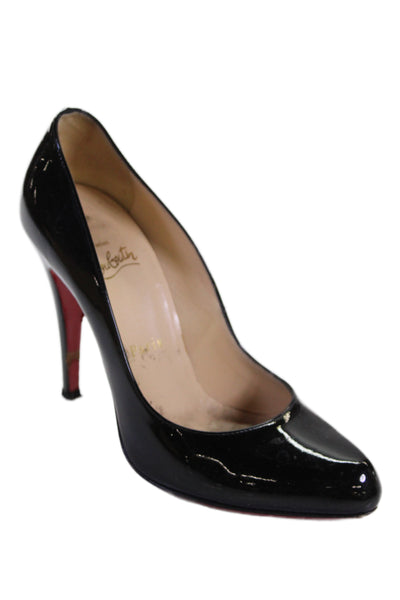 Christian Louboutin Womens Patent Leather Very Prive 120 Pumps Black Size 37 7