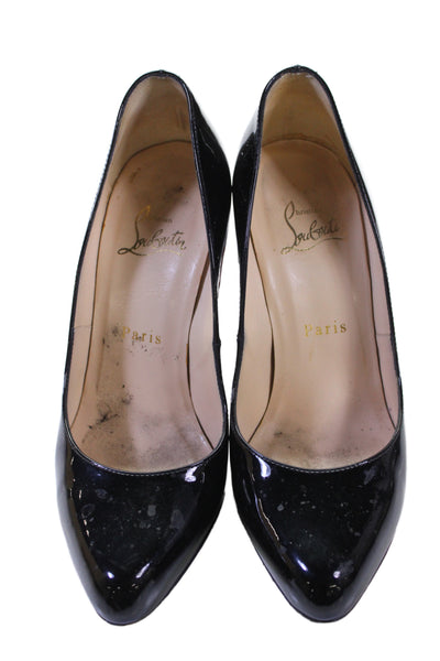 Christian Louboutin Womens Patent Leather Very Prive 120 Pumps Black Size 37 7