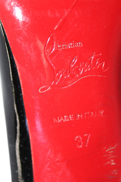 Christian Louboutin Womens Patent Leather Very Prive 120 Pumps Black Size 37 7