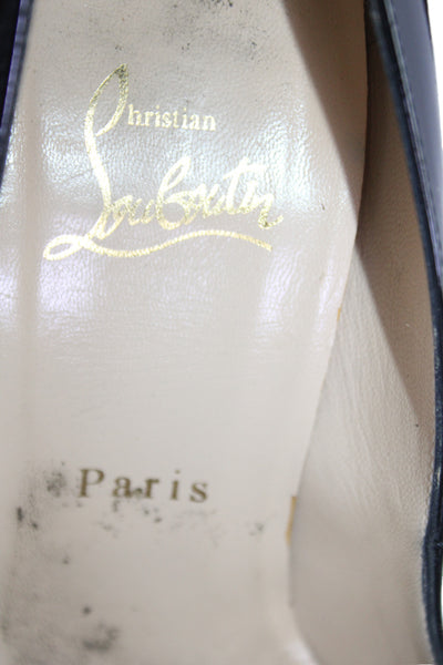 Christian Louboutin Womens Patent Leather Very Prive 120 Pumps Black Size 37 7