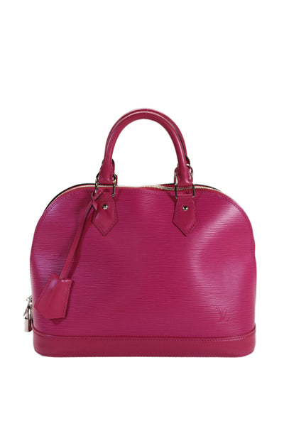 Louis Vuitton Womens Epi Leather Almna PM Shoulder Handbag Fuschia Pink